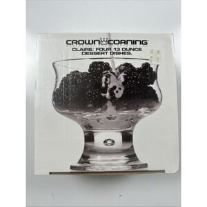 Vintage Indulgence Crown Corning Dessert Dishes Pedestal Glass Australia NIB set